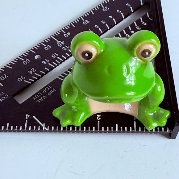 Frog Salt Pepper Shakers Stoneware Kitschy Retro Novelty Kitchen Decor Green - Picture 10 of 13